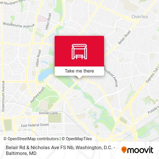 Belair Rd & Nicholas Ave FS Nb map