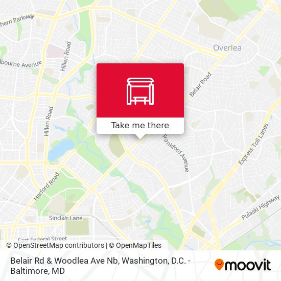 Belair Rd & Woodlea Ave Nb map