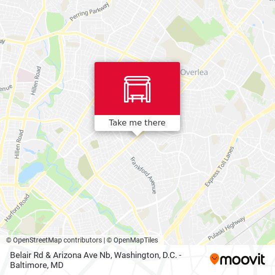 Belair Rd & Arizona Ave Nb map