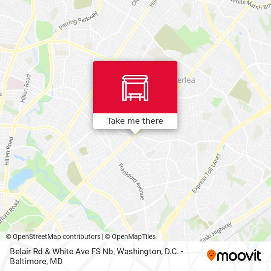 Belair Rd & White Ave FS Nb map