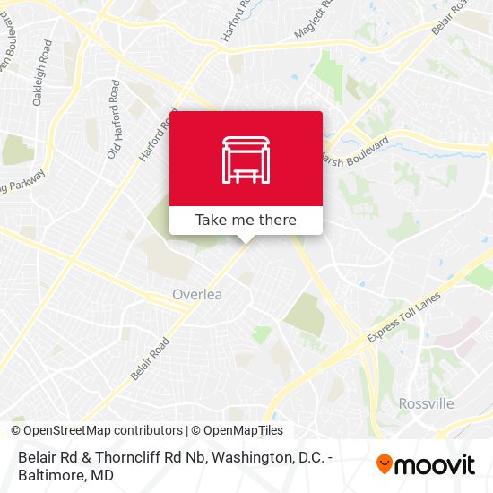 Belair Rd & Thorncliff Rd Nb map