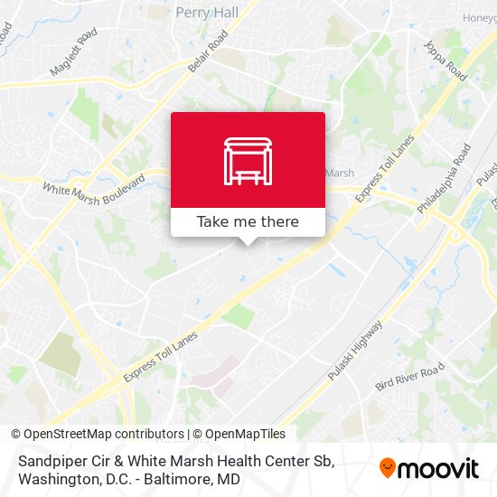 Sandpiper Cir & White Marsh Health Center Sb map