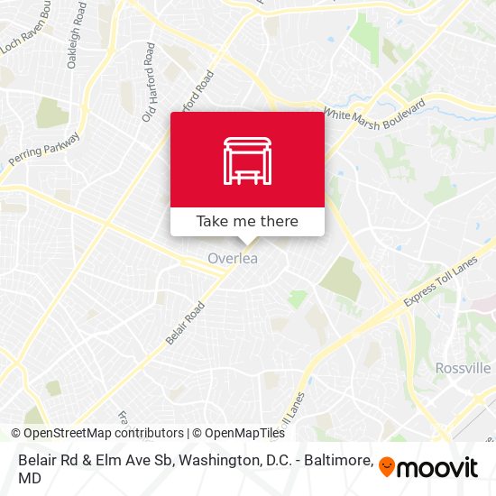 Belair Rd & Elm Ave Sb map