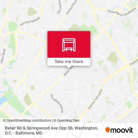 Belair Rd & Springwood Ave Opp Sb map
