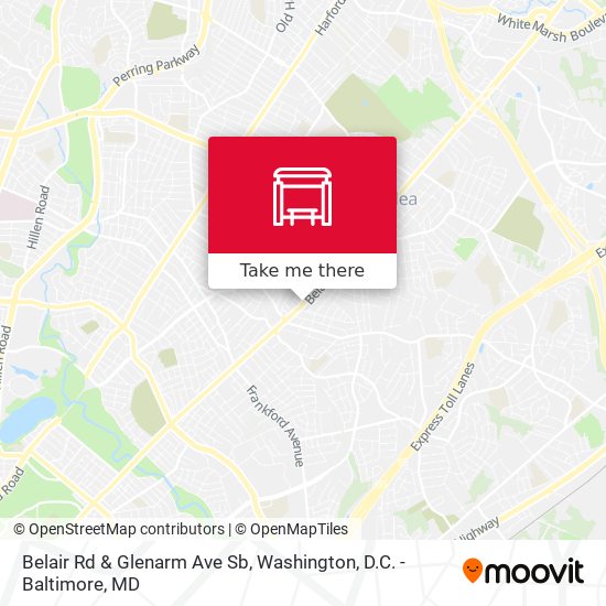 Belair Rd & Glenarm Ave Sb map