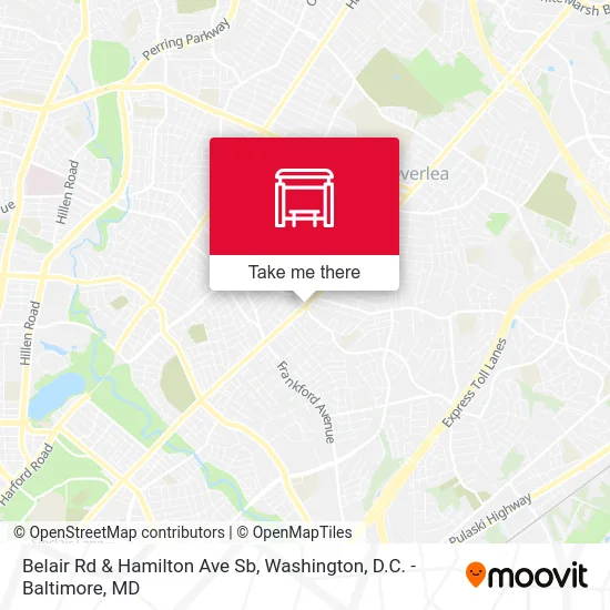 Mapa de Belair Rd & Hamilton Ave Sb