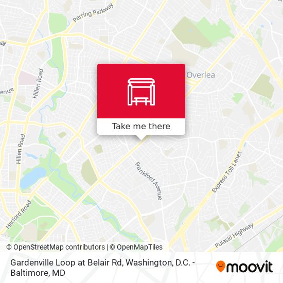 Gardenville Loop at Belair Rd map