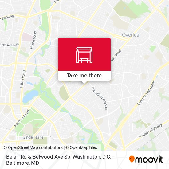 Belair Rd & Belwood Ave Sb map