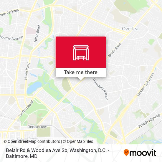 Belair Rd & Woodlea Ave Sb map