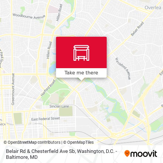 Belair Rd & Chesterfield Ave Sb map