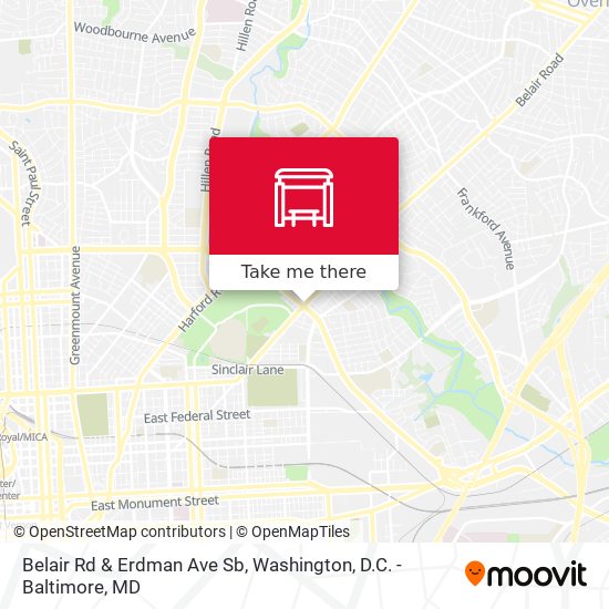 Belair Rd & Erdman Ave Sb map
