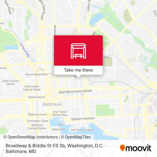 Broadway & Biddle St FS Sb map