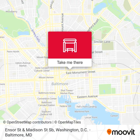 Ensor St & Madison St Sb map