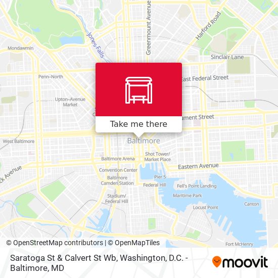 Saratoga St & Calvert St Wb map