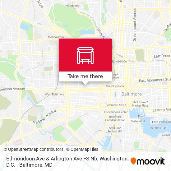 Edmondson Ave & Arlington Ave FS Nb map