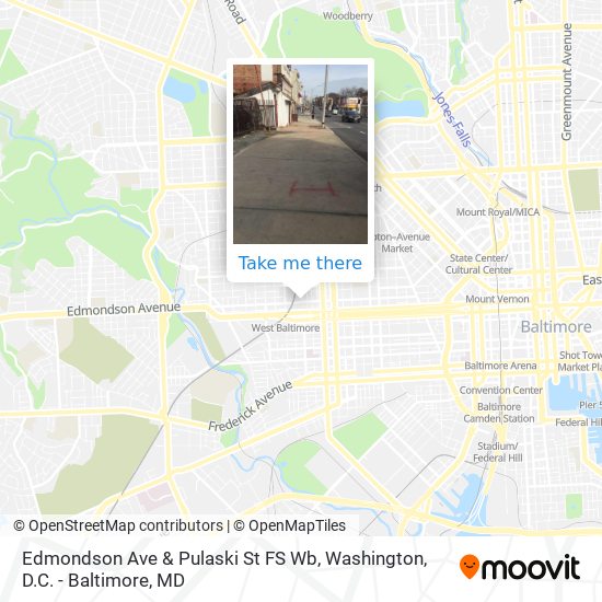 Edmondson Ave & Pulaski St FS Wb map