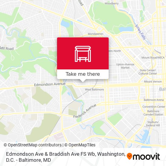 Edmondson Ave & Braddish Ave FS Wb map