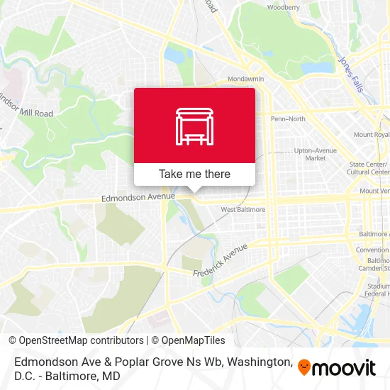 Mapa de Edmondson Ave & Poplar Grove Ns Wb