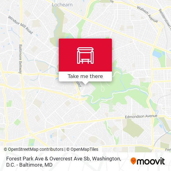 Forest Park Ave & Overcrest Ave Sb map