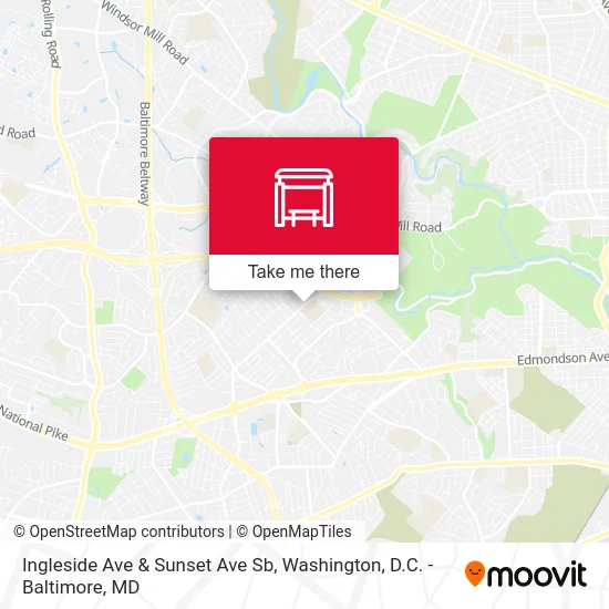 Ingleside Ave & Sunset Ave Sb map