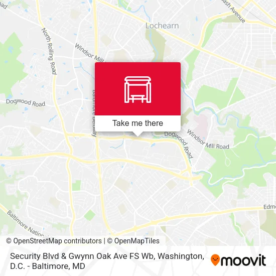Security Blvd & Gwynn Oak Ave FS Wb map