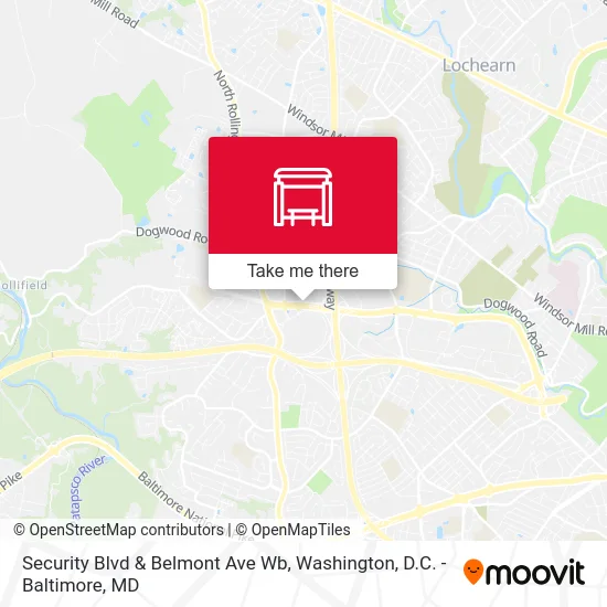 Security Blvd & Belmont Ave Wb map