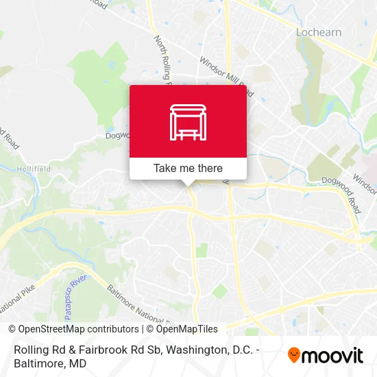 Rolling Rd & Fairbrook Rd Sb map