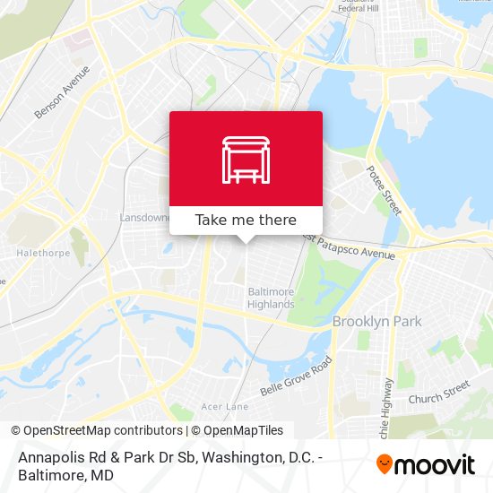 Annapolis Rd & Park Dr Sb map