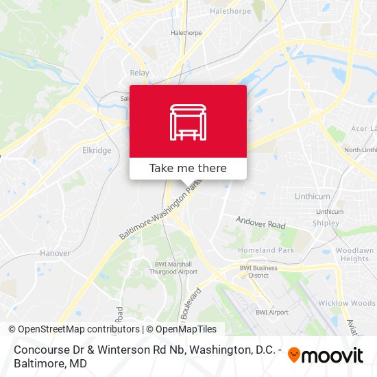 Concourse Dr & Winterson Rd Nb map