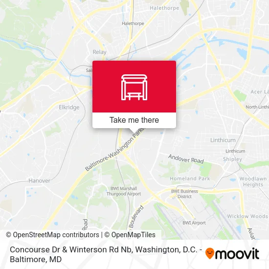 Concourse Dr & Winterson Rd Nb map