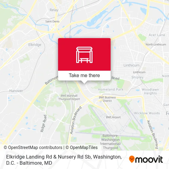 Elkridge Landing Rd & Nursery Rd Sb map