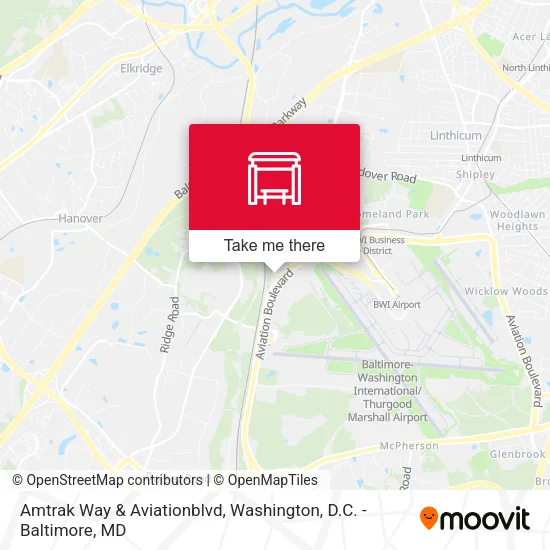 Amtrak Way & Aviationblvd map