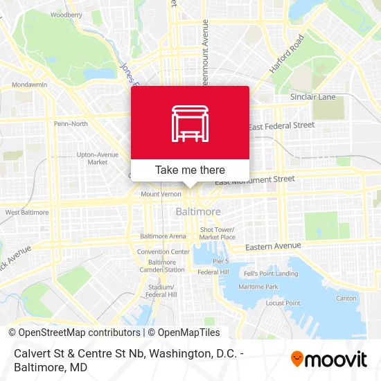 Calvert St & Centre St Nb map