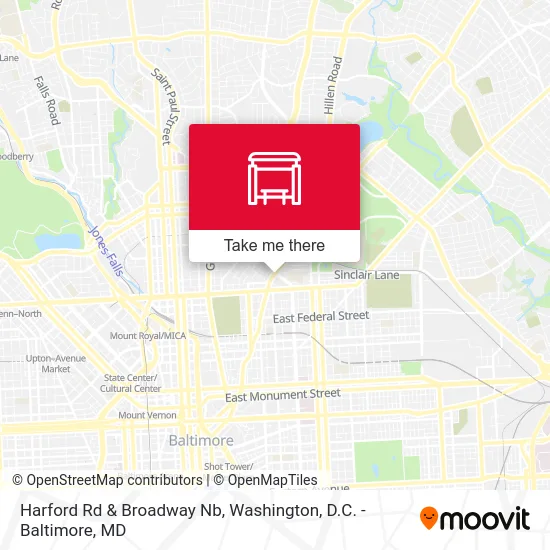 Harford Rd & Broadway Nb map