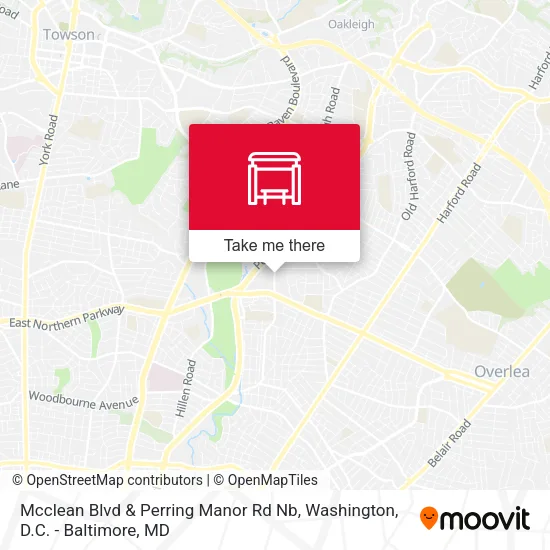 Mcclean Blvd & Perring Manor Rd Nb map