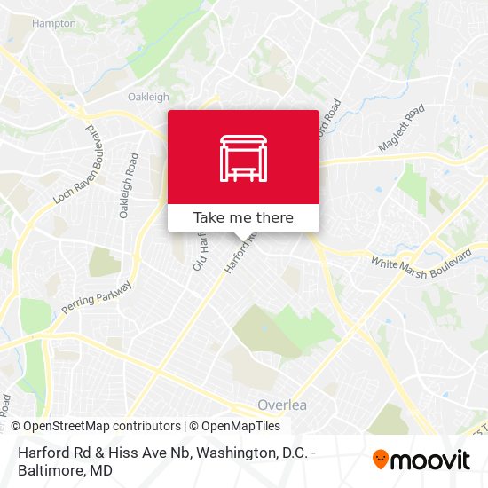 Harford Rd & Hiss Ave Nb map
