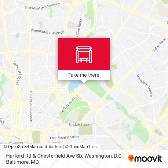 Harford Rd & Chesterfield Ave Sb map