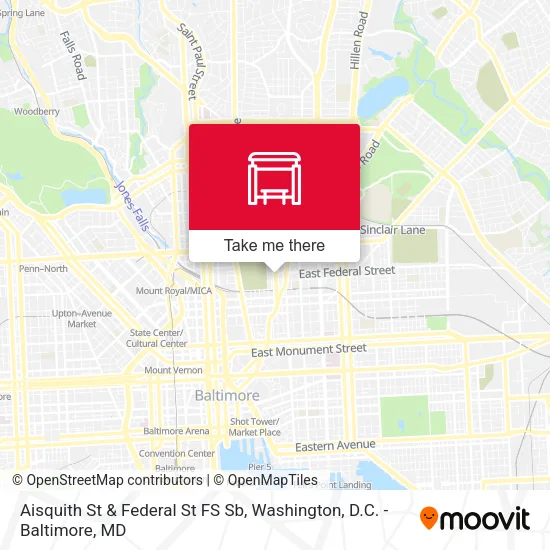 Aisquith St & Federal St FS Sb map