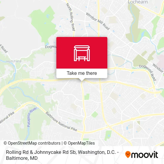 Rolling Rd & Johnnycake Rd Sb map