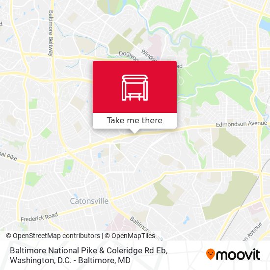 Baltimore National Pike & Coleridge Rd Eb map