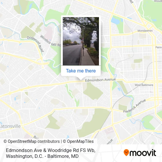Mapa de Edmondson Ave & Woodridge Rd FS Wb
