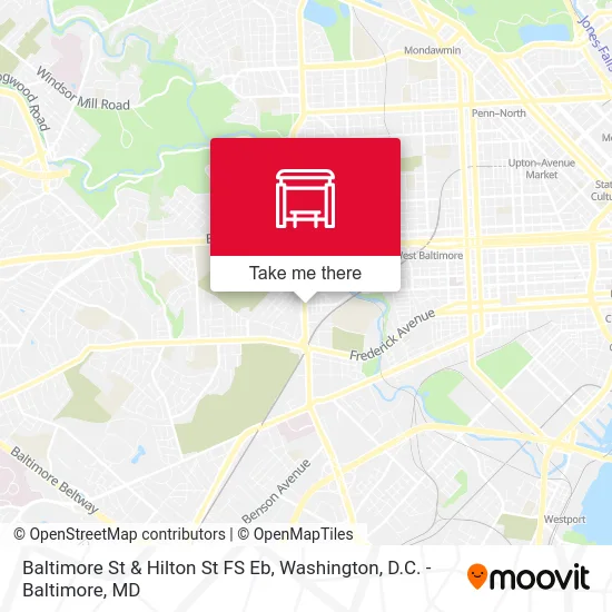 Baltimore St & Hilton St FS Eb map