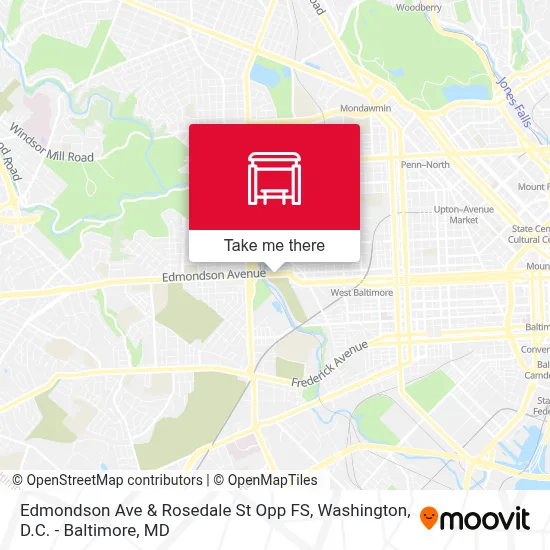 Edmondson Ave & Rosedale St Opp FS map