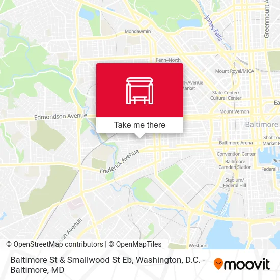 Baltimore St & Smallwood St Eb map
