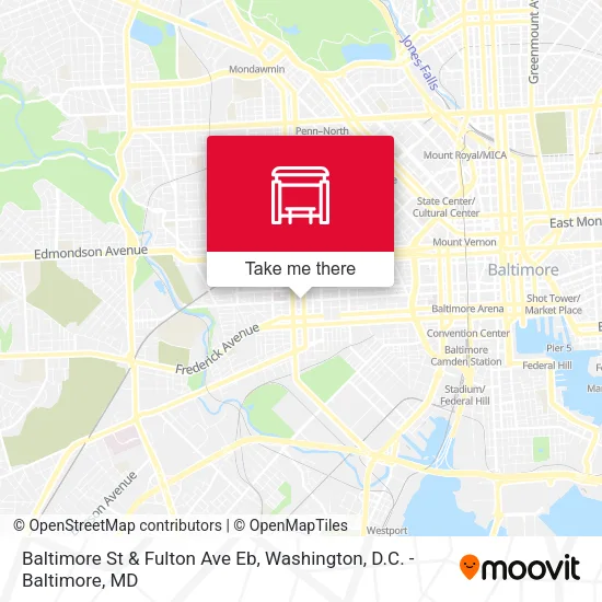 Baltimore St & Fulton Ave Eb map