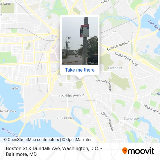 Boston St & Dundalk Ave map