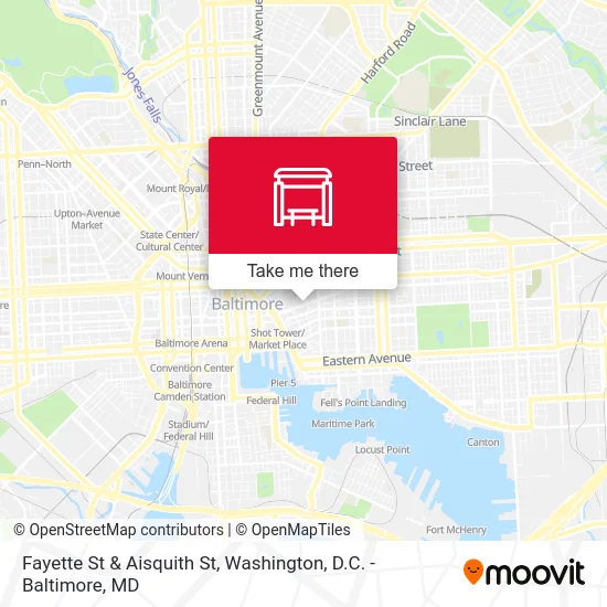 Fayette St & Aisquith St map