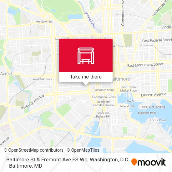 Baltimore St & Fremont Ave FS Wb map