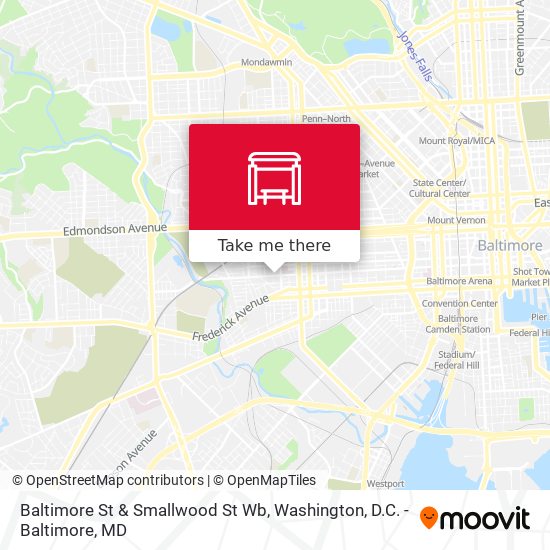 Baltimore St & Smallwood St Wb map