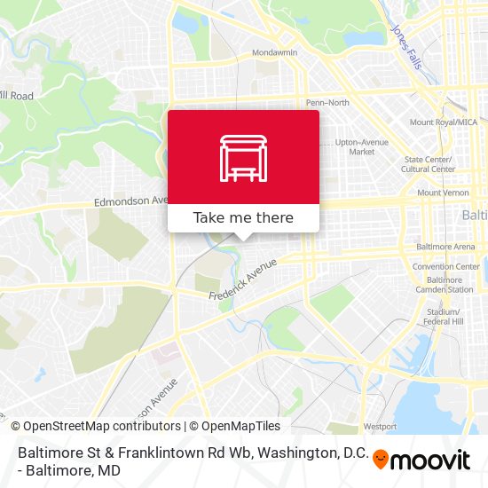 Baltimore St & Franklintown Rd Wb map